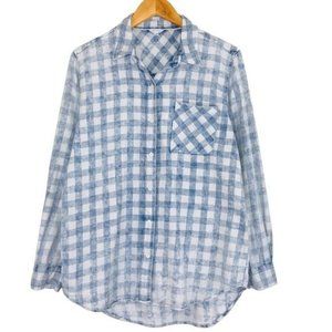 AEROPOSTALE 100% Cotton Checkered Denim Button Down Shirt Size Medium